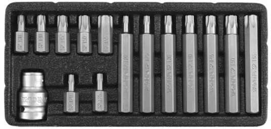 YATO KOŃCÓWKI TORX 15elem. Z OTWOREM 0417