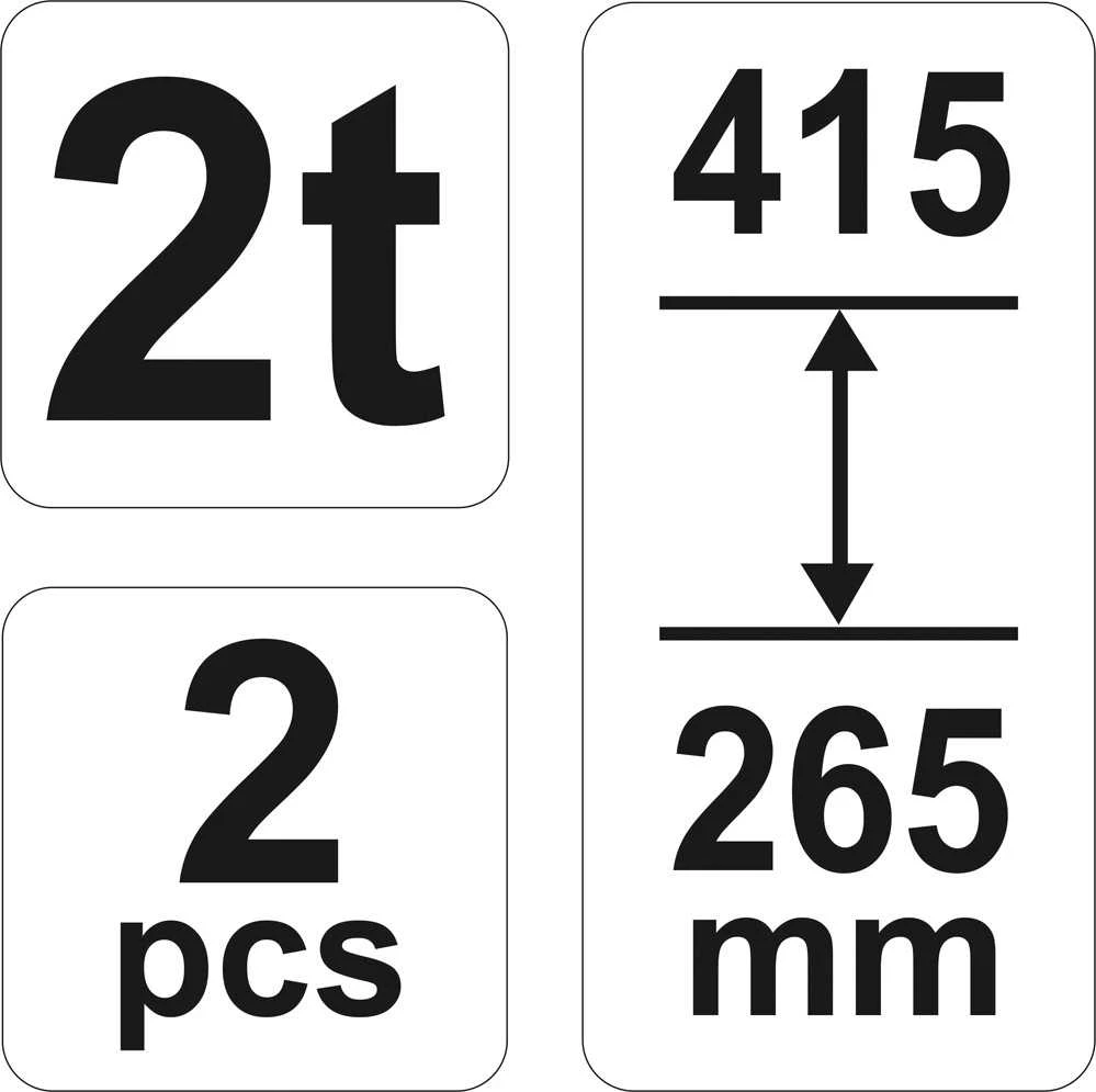 Yato atramų komplektas YT-17310, 2T, 265-415mm, 2vnt.