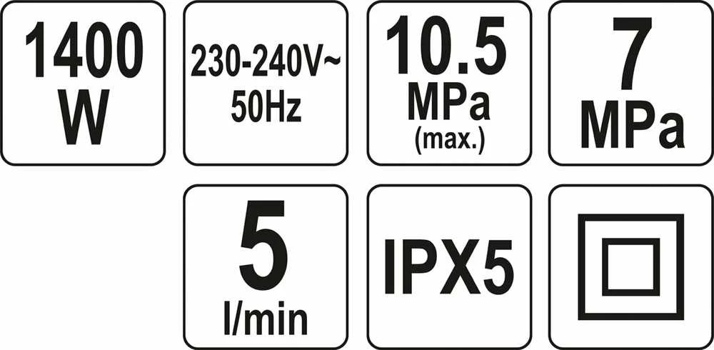 Yato YT-85910 techninių parametrų piktogramos