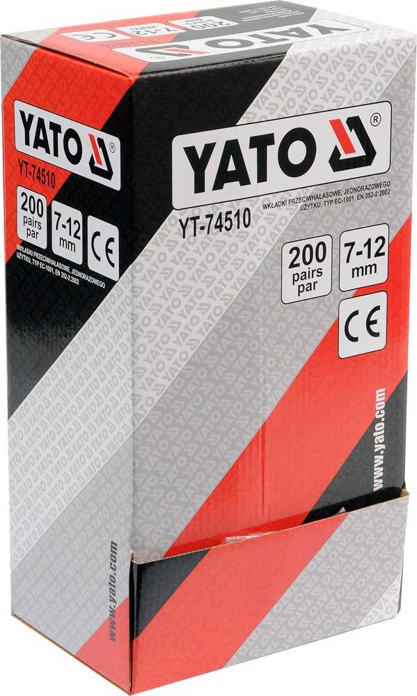YATO FOAM AUSŲ KAMŠTUČIAI 34DB / 200par