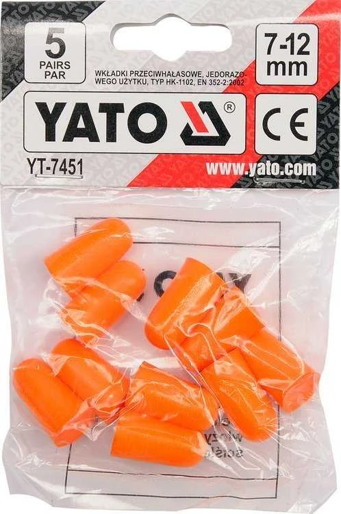 YATO FOAM ausų kamšteliai 33DB/ 5 poros