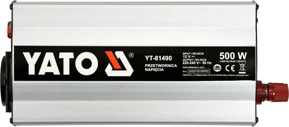 Toya Sa Poland Automobilinis įtampos inverteris 12/230V 500W (YT-81490)