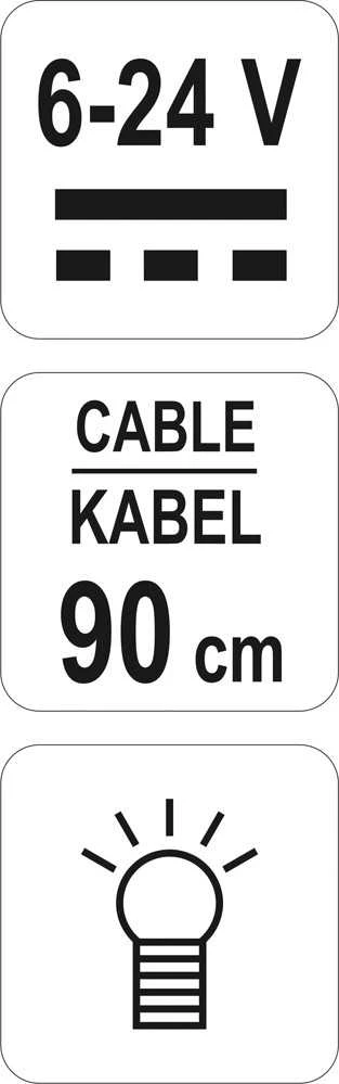 YATO AUTOMOBILIŲ ĮTAMPOS TESTERIS 6-24V 2865