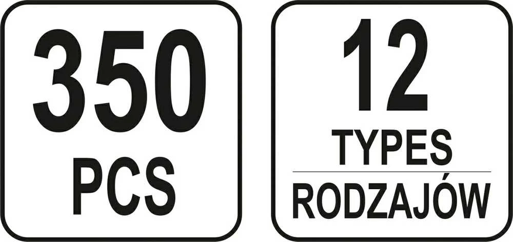 Yato Toya Sa Poland Automobilinis klipsų asortimentas | Volvo | 350 vnt. (YT-06655)