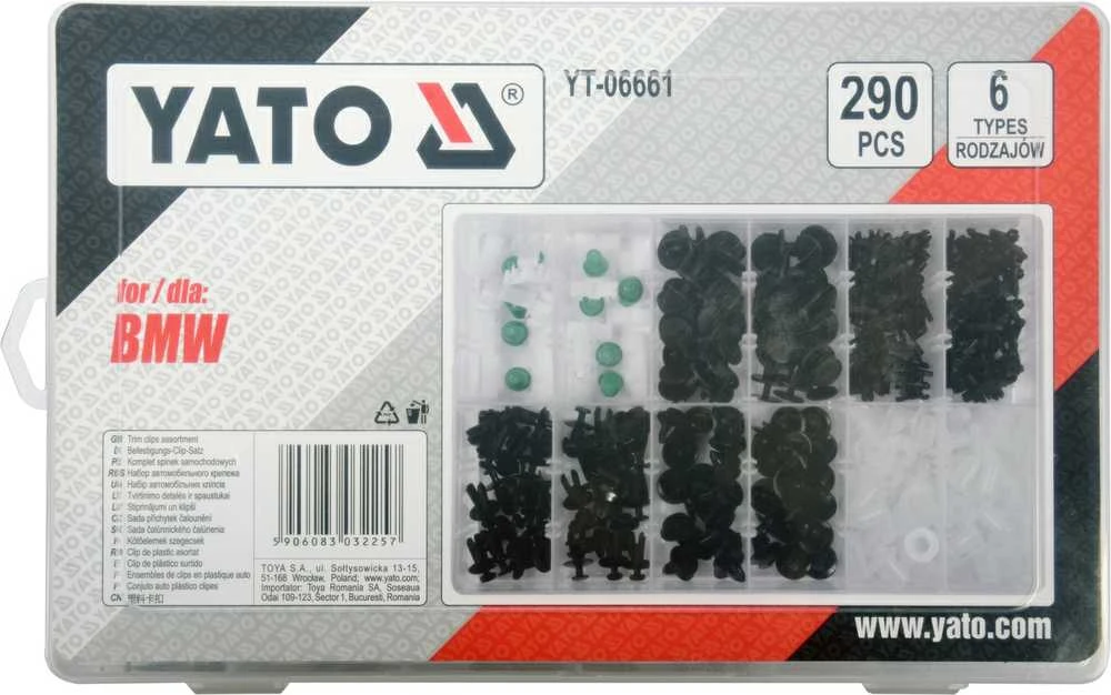 Yato Toya Sa Poland Automobilinis klipsų asortimentas BMW | 290 vnt. (YT-06661)