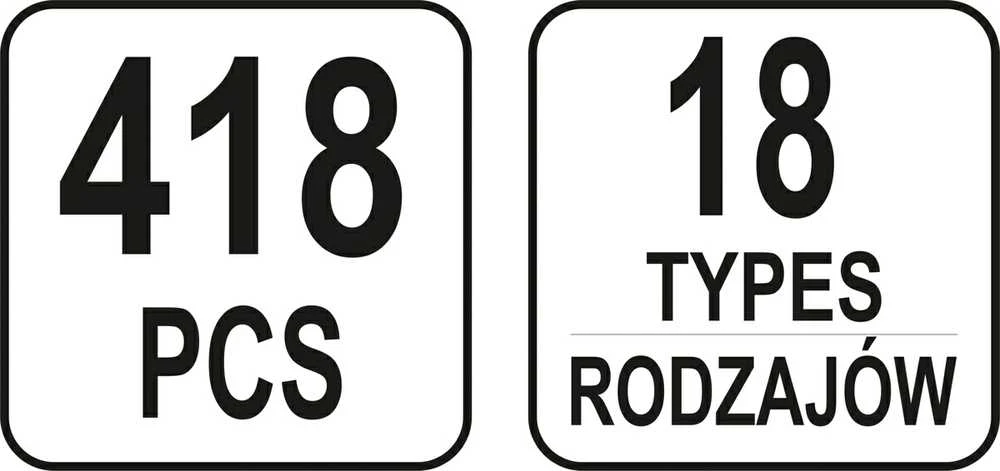 Yato Toya Sa Poland Automobilinis klipsų asortimentas Honda | 418 vnt. (YT-06656)