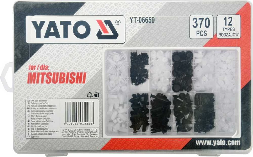 Yato Toya Sa Poland Automobilinis klipsų asortimentas Mitsubishi | 370 vnt. (YT-06659)
