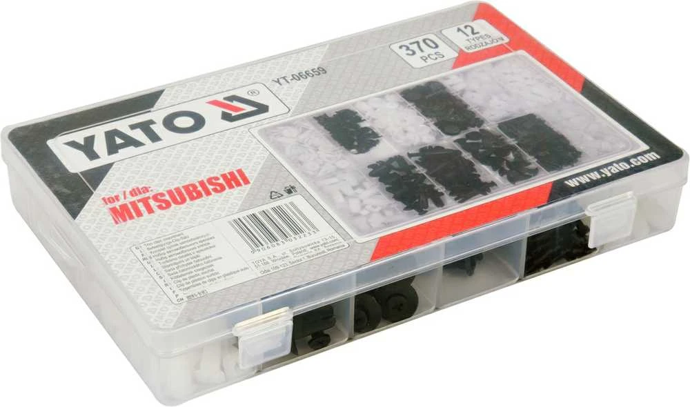 Yato Toya Sa Poland Automobilinis klipsų asortimentas Mitsubishi | 370 vnt. (YT-06659)