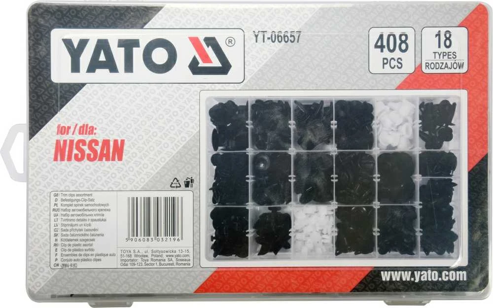 Yato Toya Sa Poland Automobilinis klipsų asortimentas Nissan | 408 vnt. (YT-06657)