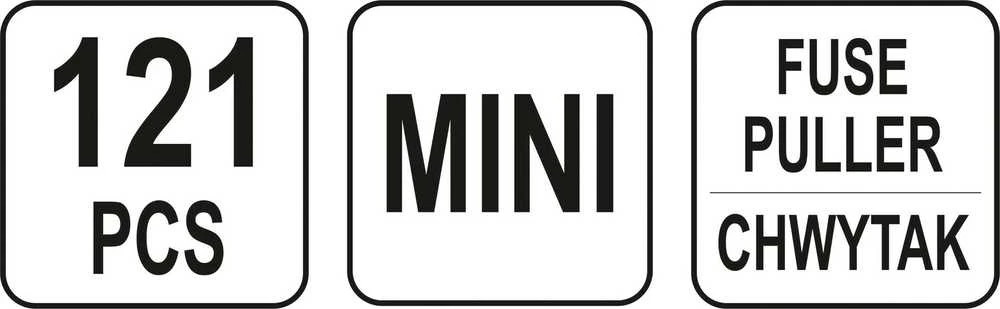 Mini saugiklių komplekto techninių duomenų etiketė