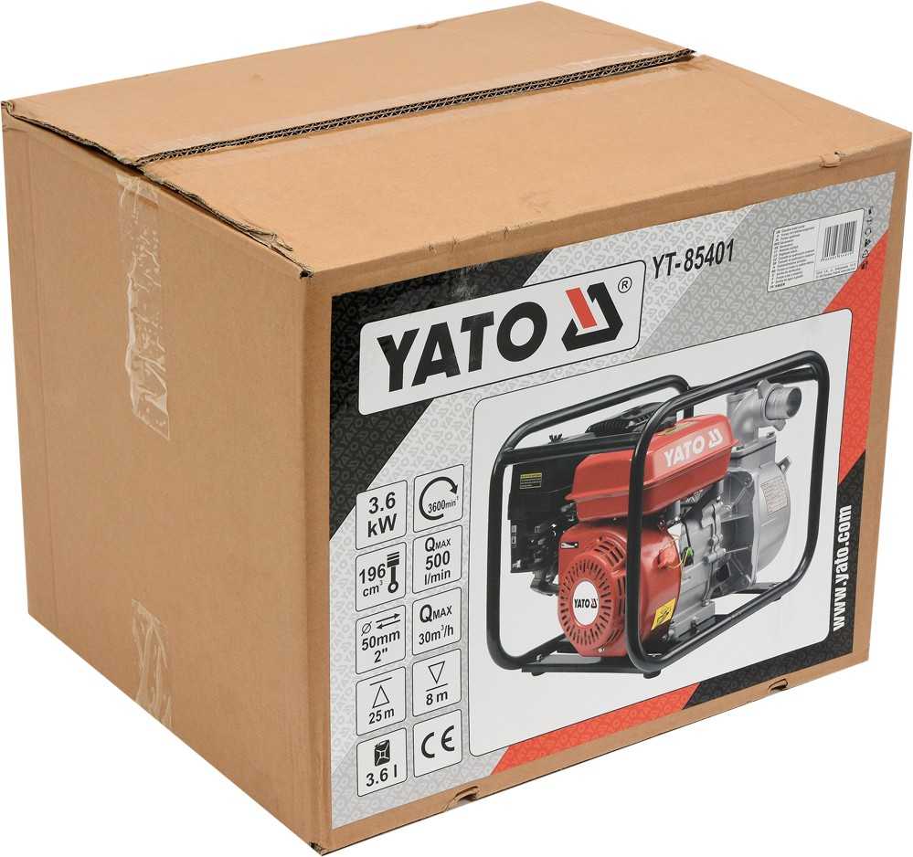 YATO benzininis vandens siurblys 2" 5,9HP 36m3/h 85401