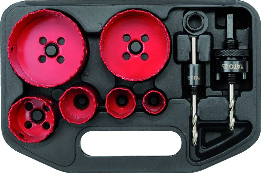Yato bimetalinių gręžimo karūnų rinkinys 8 vnt. 22-73 mm YT-3380