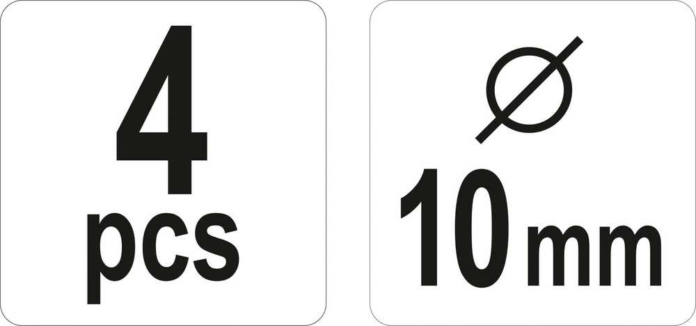 Grąžtas YATO ZNACZNIKI DO WYZNACZANIA OTWORÓW 10mm/4vnt..