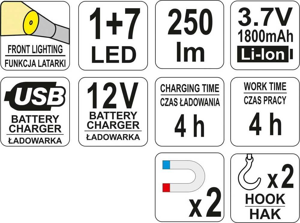 YATO SEMINARŲ LEMPAS COB LED 3W