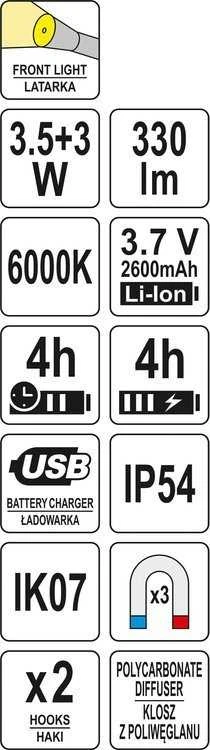 YATO SEMINARŲ LEMPAS 3.5W SMD 330LM