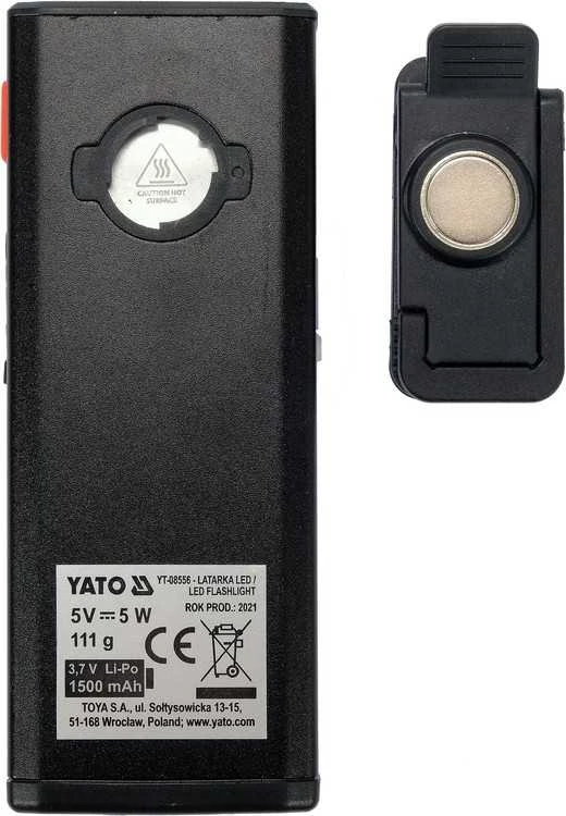 YATO DARBO ŠVIESA 500LM, LI-PO 3.7V 1500M