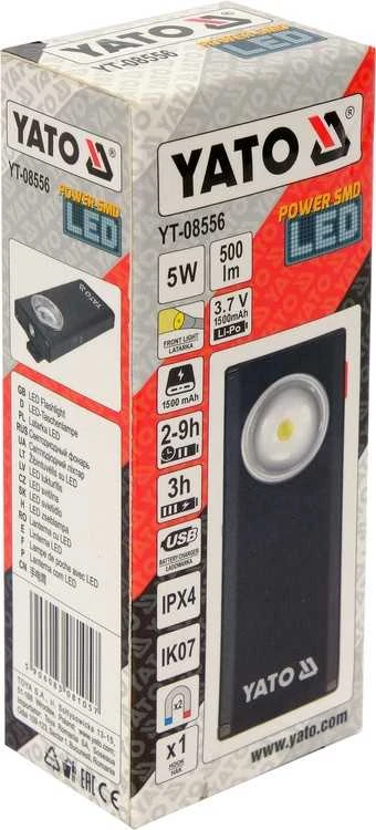 YATO DARBO ŠVIESA 500LM, LI-PO 3.7V 1500M