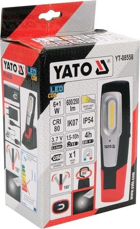 YATO SEMINARŲ LEMPAS 6W COB, 600LM + 250LM
