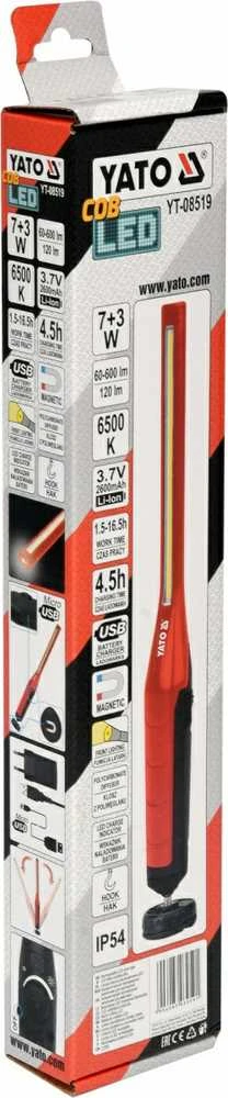 YATO SEMINARŲ LEMPAS 7W COB 600LM + 120LM
