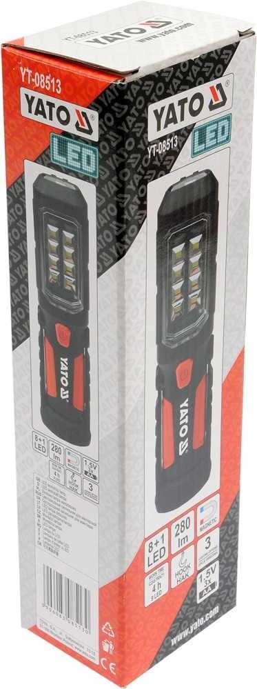 YATO SEMINARŲ LEMPAS 2in1 LED MAGNETAS 3xAA BATERIJAMS 280 liumenų