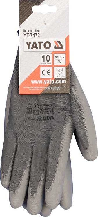 YATO NAILONINĖS PIRŠTINĖS PILKOS 10 7472