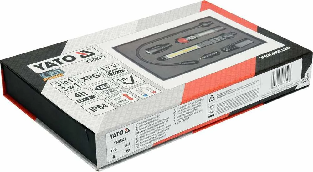 Yato Toya Sa Poland Daugiafunkcinis darbo lempų komplektas su vienu bendru korpusu | 380LM, LI-ION (YT-08521)