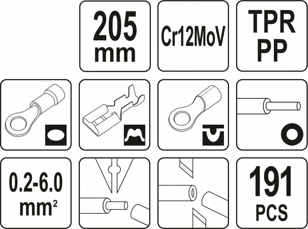 Toya Sa Poland YATO ŚCIĄGACZ IZOLACJI Daugiafunkcinis 205mm / 191el.