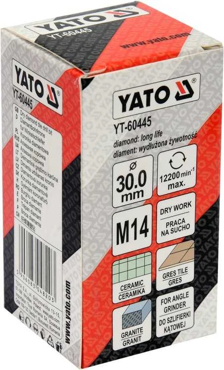 Deimantinė gręžimo karūna sausam pjovimui Yato YT-60445; M14; 30 mm