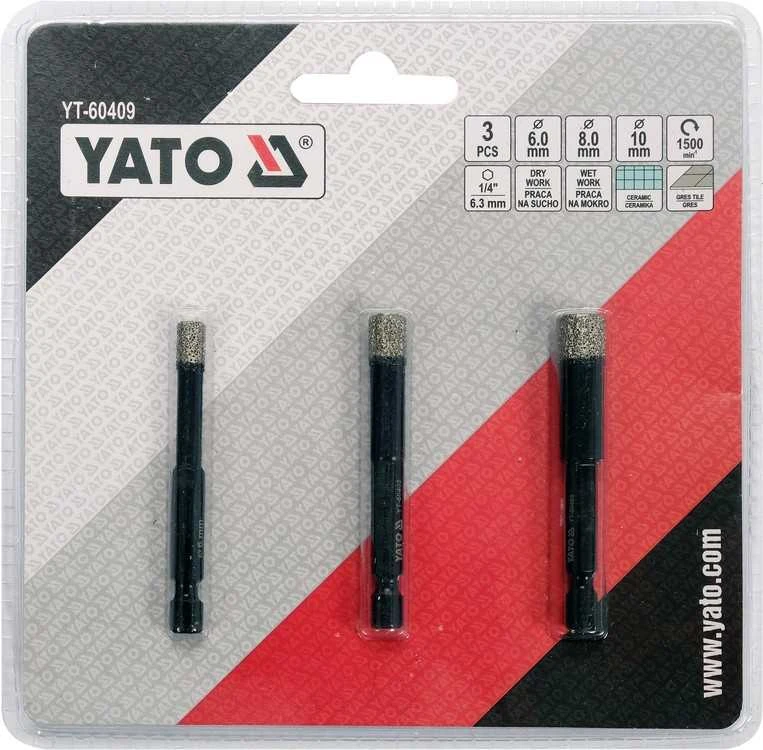 Grąžtas Toya Sa Poland Deimantinės karūnėlės | 6,3 mm (1/4") | 6 / 8 / 10 mm | 3 vnt. (YT-60409)