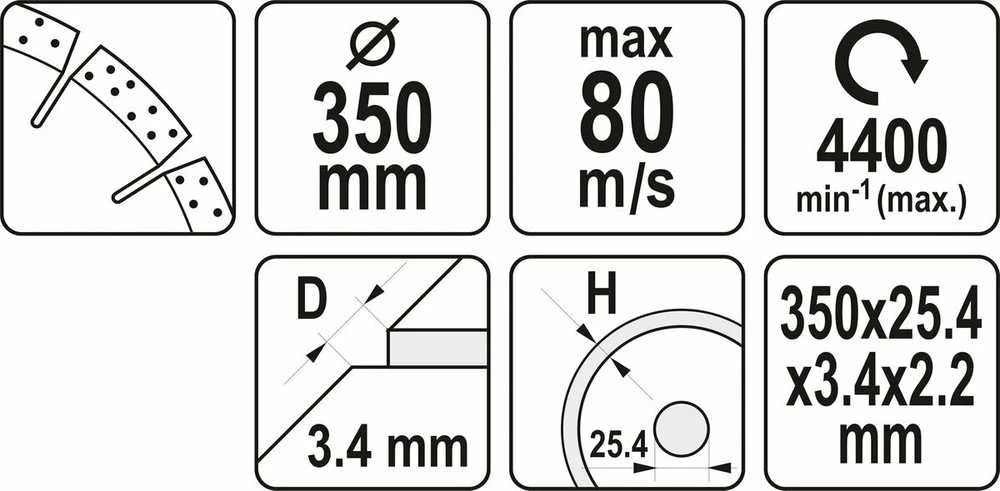 Yato Toya Sa Poland Deimantinis segmentinis pjovimo diskas | 350x25,4 mm (YT-60003)