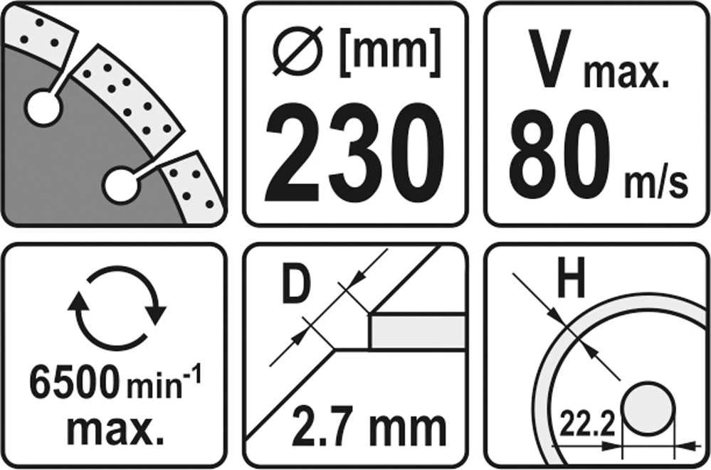 Yato Toya Sa Poland Deimantinis segmentinis pjovimo diskas | 230 mm (YT-6005)