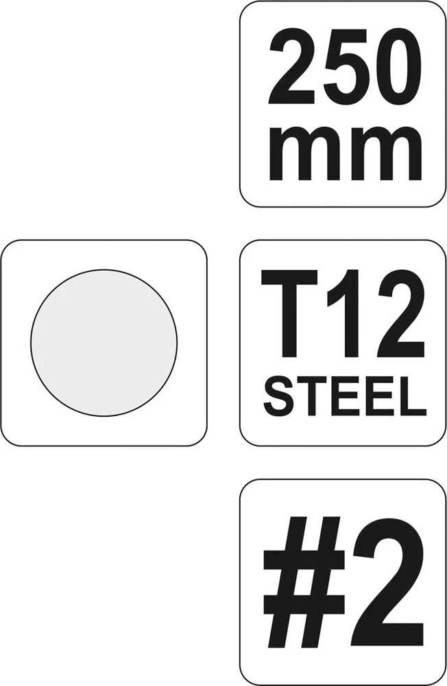 YATO APVALINĖ DIDĖLĖ 250 mm PUSIAU STIPRI 2 6232