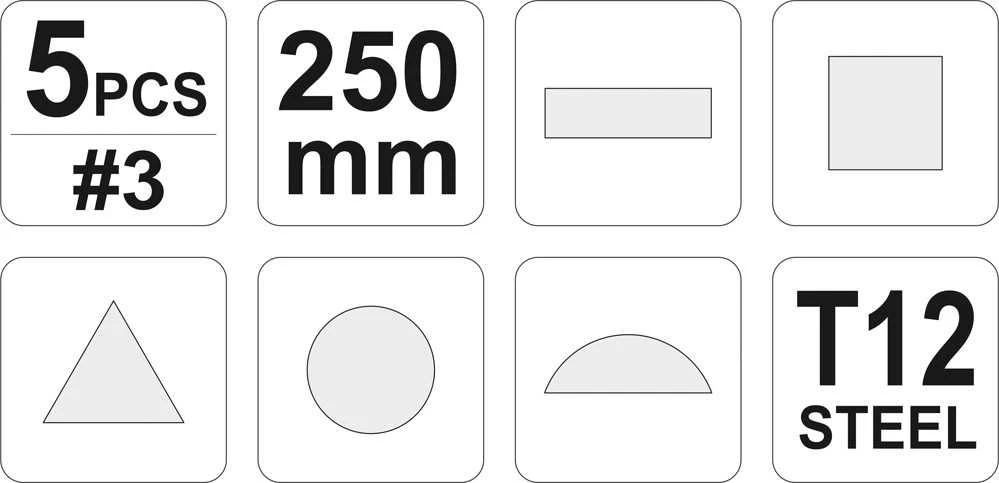 YATO METAL FILES RINKINYS 5 vnt. 6239