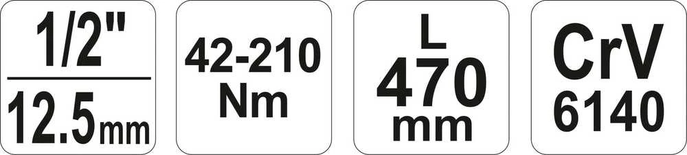 YATO KLUCZ DYNAMOMETRYCZY 1/2" 42-210 Nm 0760