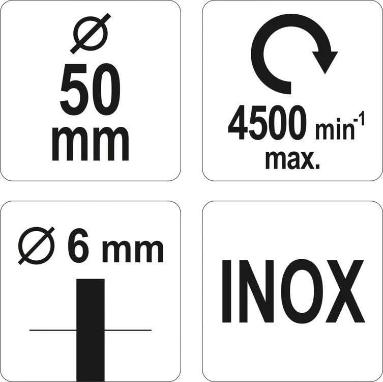 YATO DISKINIS ŠEPETĖLIS SU KOTU 50mm INOX