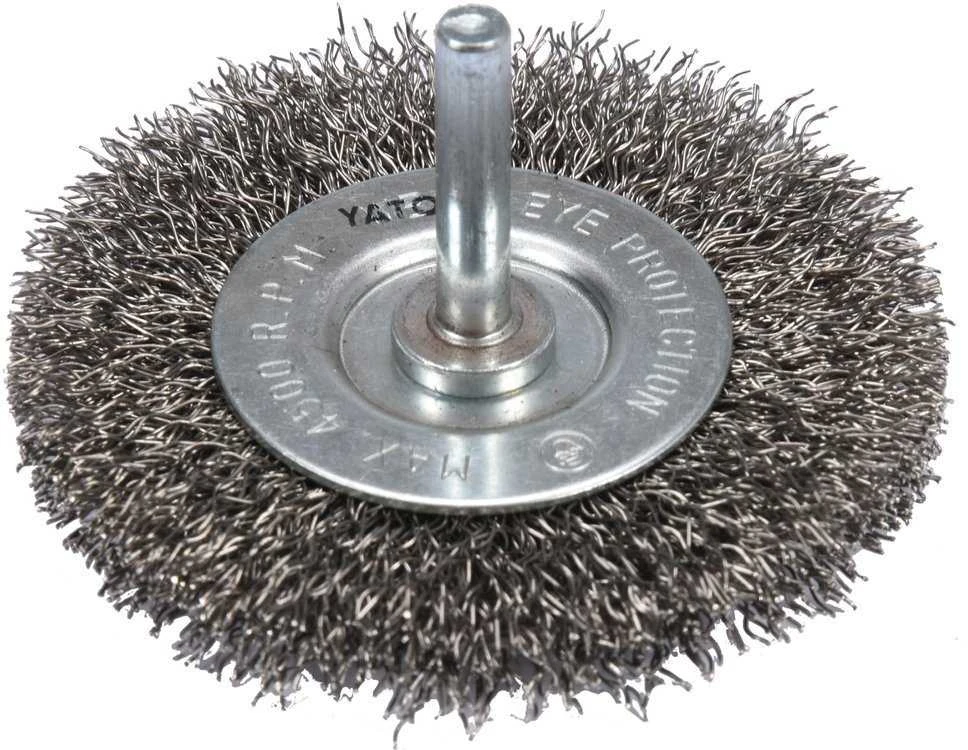 YATO DISKINIS ŠEPETĖLIS SU KOTU 75mm INOX