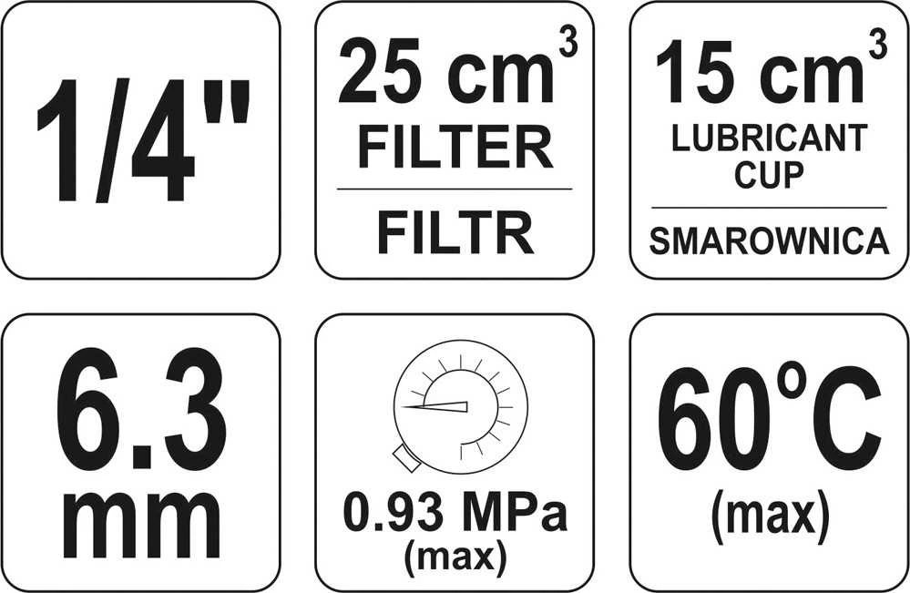 Toya Sa Poland YATO FILTRO DRAINERIS + REDUKTORIUS + ALYVAS 1/4 "25CM3 2384