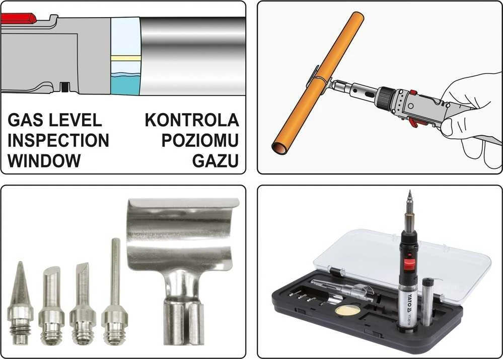 YATO DUJINIS lituoklis 3in1 + PRIEDAI 36706