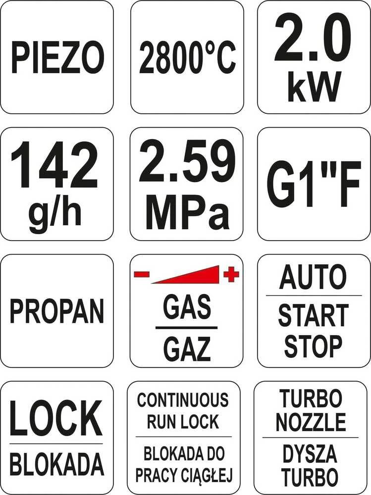 Yato Toya Sa Poland Dujinis rankinis degiklis turbo | 2800 °C | auto start/stop (YT-36715)