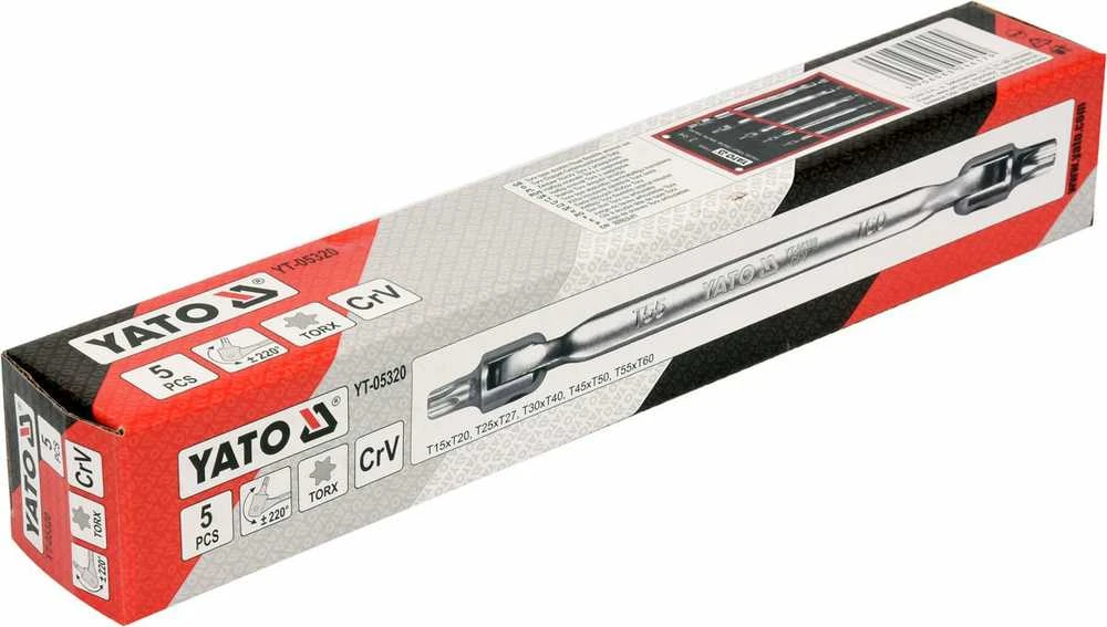 Toya Sa Poland Dvipusių šarnyrinių raktų rinkinys | T-Star (Torx) T15 -T60 (YT-05320)