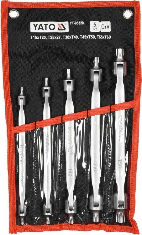 Toya Sa Poland Dvipusių šarnyrinių raktų rinkinys | T-Star (Torx) T15 -T60 (YT-05320)