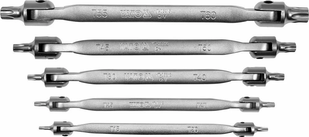 Toya Sa Poland Dvipusių šarnyrinių raktų rinkinys | T-Star (Torx) T15 -T60 (YT-05320)