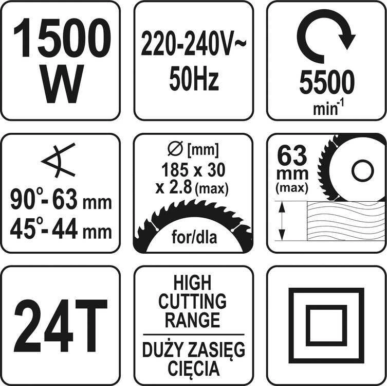 YATO diskinis pjūklas 185mm 1500W