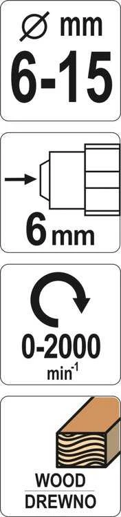 YATO FREZ STOPNIOWY DO DREWNA 6-15mm