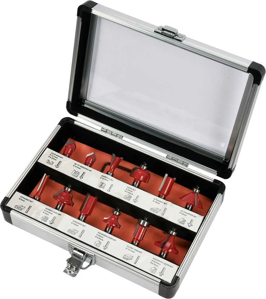 YATO medienos frezų rinkinys lagamine 12 vnt YT-68005