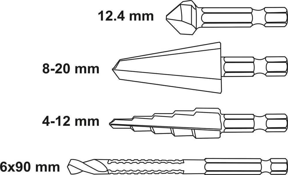 Grąžtas YATO Rinkinys grąžtų MET.HSS-TiN 4vnt..HEX UNIWERSALNE
