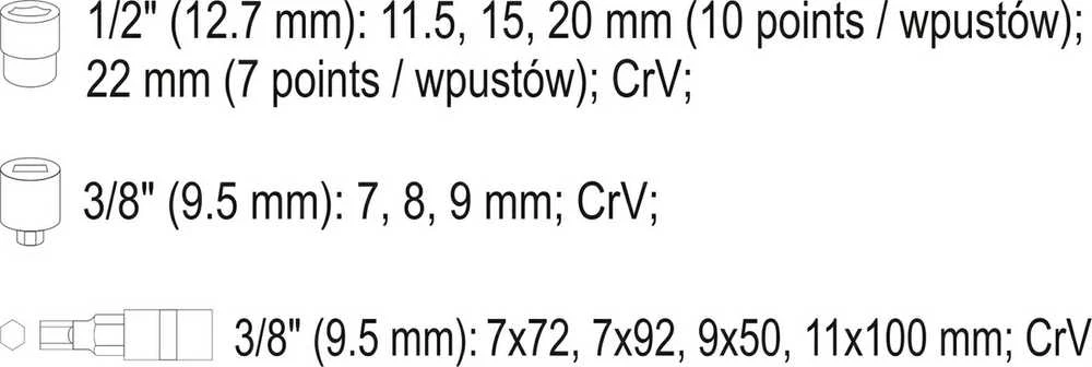 YATO ĮRANKIŲ RINKINYS STABDŽIAMS