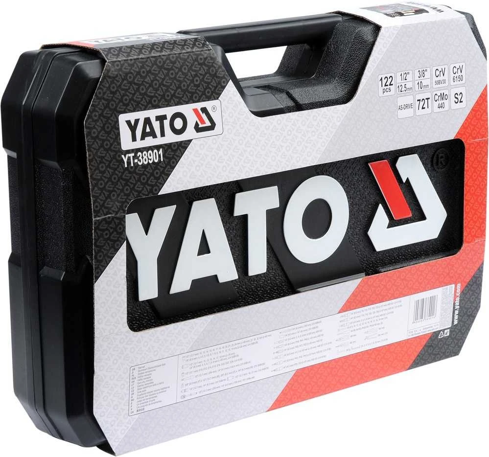 YATO rankinių įrankių rinkinys YT-38901, 1/4" 1/2", 122 vnt.