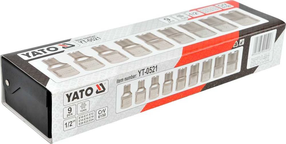 Sukimo galvučių komplektas Yato YT-0521; TORX; 9 vnt.