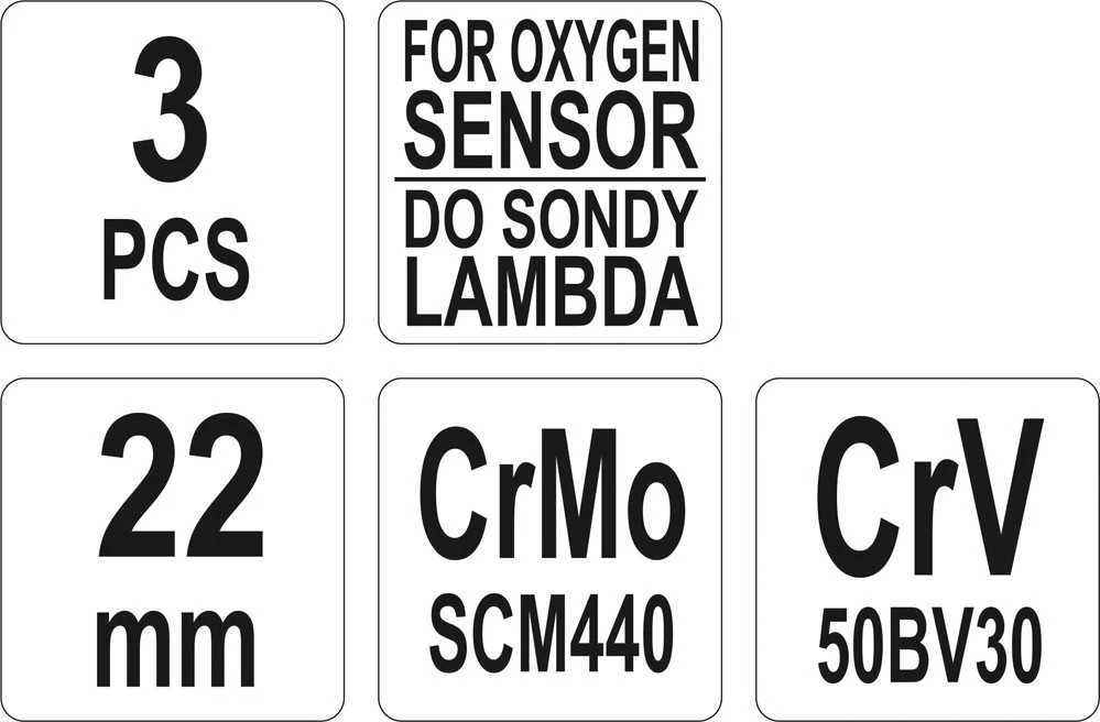 YATO SOCET RAKTAI LAMBDA ZONDO RINKINYS 3 vnt. 1752 m